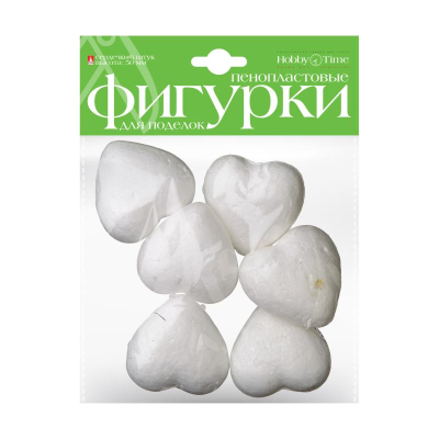 Заготовка для декорирования из пенопласта Hobby Time Сердечки h-5см 6шт