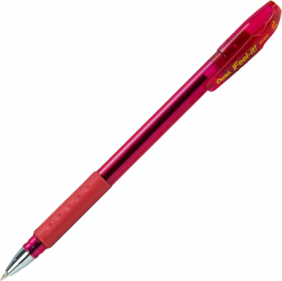 Ручка шариковая Pentel 1.0мм Feel it! трехгранный корпус с резиновой манжетой красная