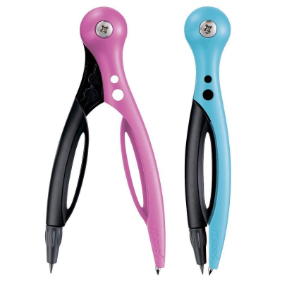 Циркуль пластиковый Maped 'Essentials' 'Pulse' 10см с грифелем 2мм синий/розовый в блистере