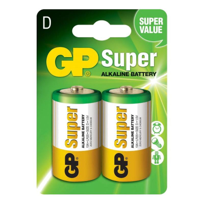 Батарейка GP&nbsp;&nbsp;1.5V D/LR20 Super Alkaline&nbsp;&nbsp;2шт в блистере