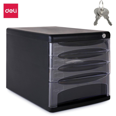 Модуль-накопитель&nbsp;&nbsp;4 отделения Deli 'Simpli' с замком черный