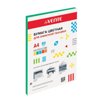 Бумага цветная A4 deVENTE  80г яркая зеленая  20л