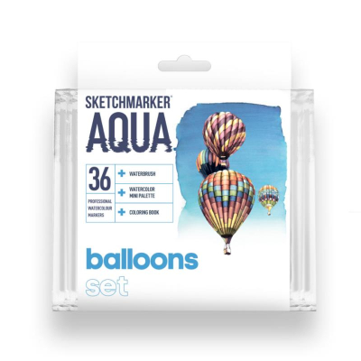 Маркеры акварельные Sketchmarker Aqua 36цв 'Balloons' двусторонние