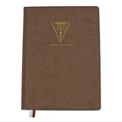 Записная книжка A4- 128л клетка Полином тонированный блок твердая обложка фольга золото Charme 'Perfect System' коричневая