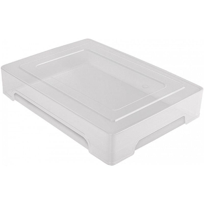 Короб архивный пластиковый 33х24х 6см СТАММ с крышкой PP прозрачный