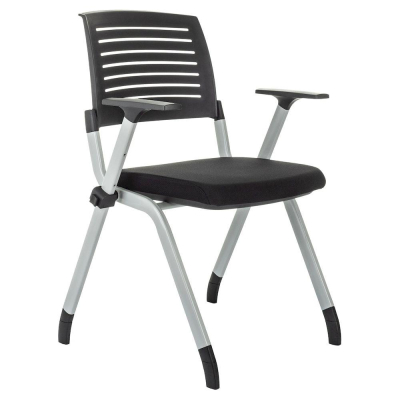 Стул Бюрократ X-Click складной серебристые ножки/пластиковая спинка черный