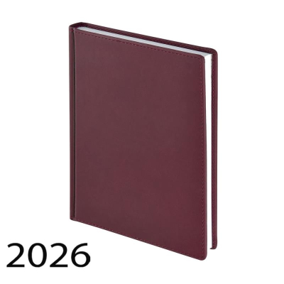 Ежедневник 2026 A5 BrunoVisconti® 'Velvet' 336стр твердая обложка искусственная кожа бордовый
