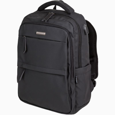Рюкзак городской deVENTE 'Business' 31х44x14см 2 отдела 4 кармана полиэстер/искусственная кожа черный
