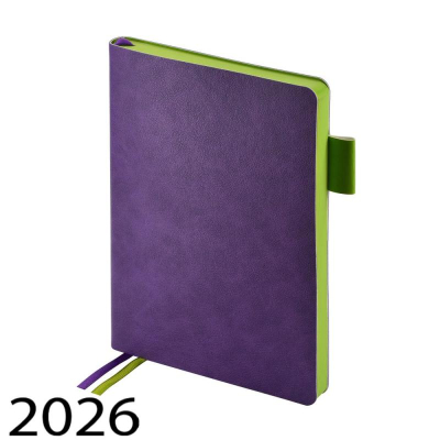 Ежедневник 2026 A5 BrunoVisconti® 'Boston' 336стр тонированный блок гибкая обложка искусственная кожа фиолетовый