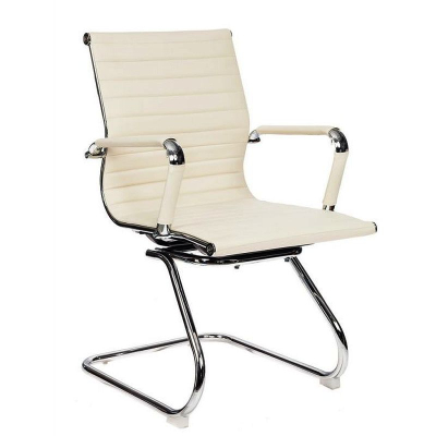 Конференц-кресло Бюрократ 883-Low низкая спинка искусственная кожа слоновая кость