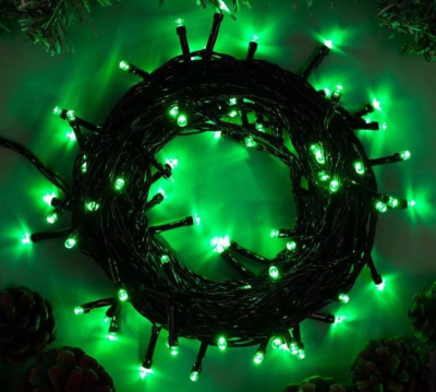 Электрогирлянда 10.0м 100 LED ламп зеленое свечение 8 режимов
