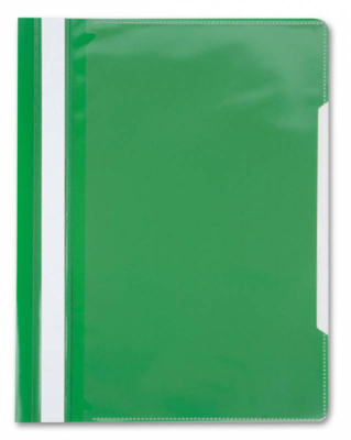 Скоросшиватель пластиковый A4 с прозрачной обложкой-карманом Бюрократ 160/120мкм глянцевый зеленый