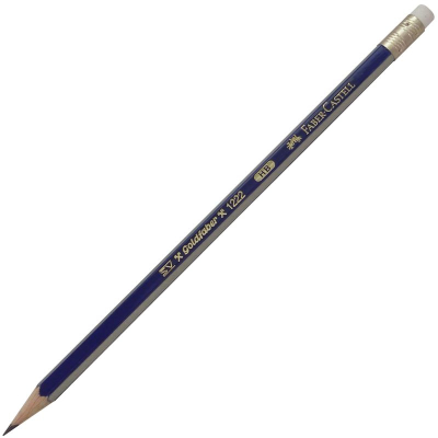 Карандаш Faber-Castell Gold Faber 1222 HB синий корпус с ластиком