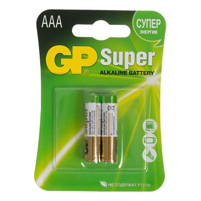 Батарейка GP  1.5V AAA/LR03 Super Alkaline  2шт