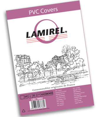 Обложка пластиковая A4  0.20мм Lamirel прозрачная дымчатая 100шт