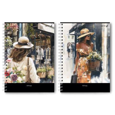 Тетрадь A4&nbsp;&nbsp;96л клетка на гребне Светоч картонная обложка 'Красотка' 