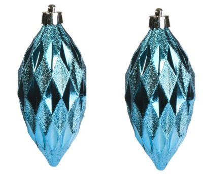 Украшение подвесное&nbsp;&nbsp;5х10см 2шт бирюза пластик