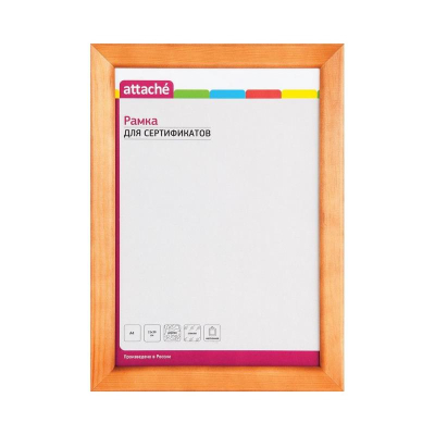 Рамка информационная A4&nbsp;&nbsp;21x30см Attache деревянный багет 25мм светлая сосна 