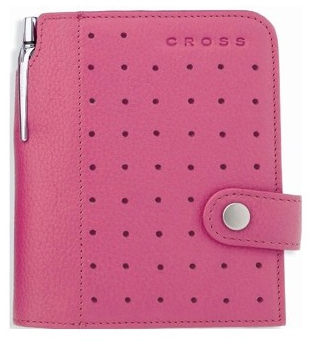 Бизнес-органайзер Cross Mini +ручка перфорированнаяя кожа розовый 