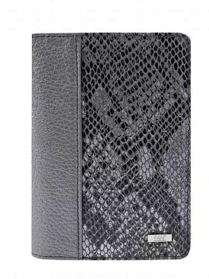Обложка для паспорта Esse Page Grey кожа велюр змея-серебро