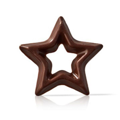 Декор шоколадный Dobla Звезда темная d30мм 38шт