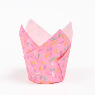 Форма для выпечки маффинов бумажная Тюльпан 50х80мм 'Сладкая посыпка' 200шт