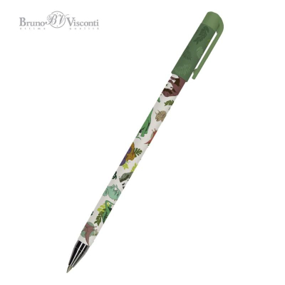 Ручка шариковая BrunoVisconti® 0.5мм 'HappyWrite' 'Kawaii animals. Динозавры' синяя