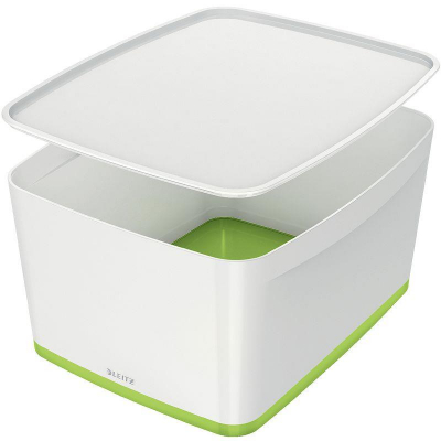 Короб для принадлежностей Leitz MyBox® 39x20x32см с крышкой бело-зеленый New