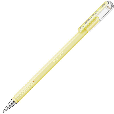 Ручка гелевая Pentel 0.8мм Hybrid Milky пастельная желтая