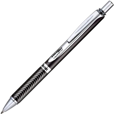 Ручка гелевая Pentel 'EnerGel' Metal 0.7мм металлический корпус Black с металлическим футляром в блистере