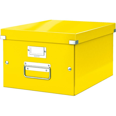 Короб архивный ламинированный картон Leitz Click-n-Store 29х20х37см сборный WOW желтый