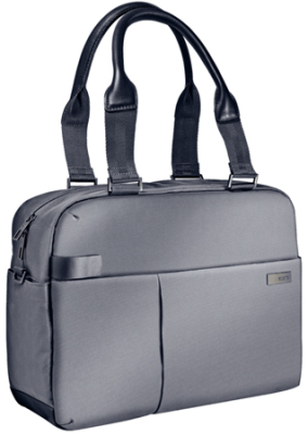 Сумка Leitz Complete 38х29х16см Smart Traveller ручками и ремнем 38х29х16см полиэстер/кожа серебристая
