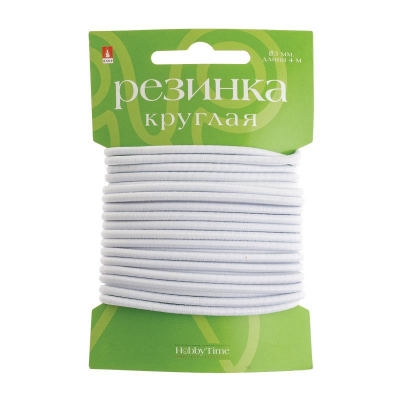 Резинка декоративная Hobby Time круглая 3мм х4м белая