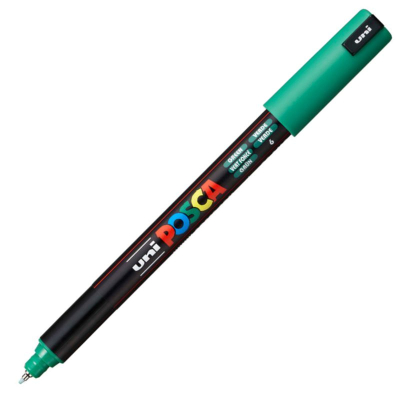Маркер декоративный Uni Posca 0.7мм  игольчатый наконечник зеленый (6)