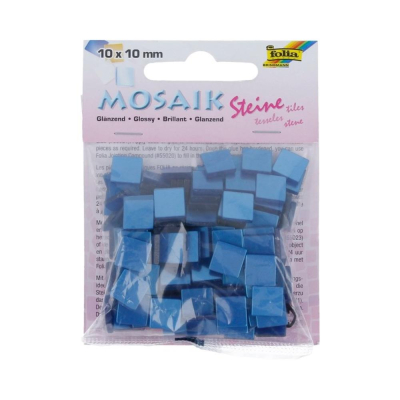 Мозаика Folia пластиковая Глянцевая 10х10мм 190шт оттенки синего