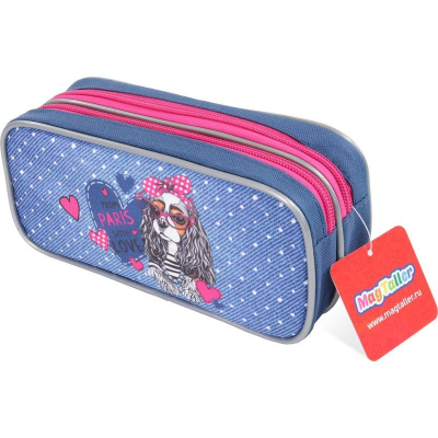 Пенал прямоугольный MagTaller Case 20х9х5см полиэстер 2 отделения Fashion dog