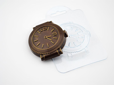 Форма для шоколада пластиковая Мир Форм Шоко-часы 70х65х12мм