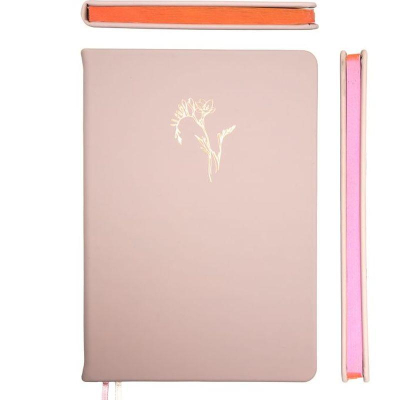 Записная книжка A5  80л клетка deVENTE 'Emilia' тонированный блок твердая обложка искусственная кожа розовая