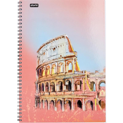 Тетрадь A4  96л клетка на гребне Attache Selection картонная глянцевая обложка Travel 'Italy'