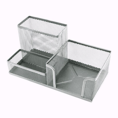 Подставка для принадлежностей deVENTE  3 отделения 20x10x10см металлическая сетчатая серебристая