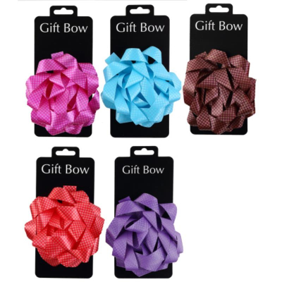 Бант декоративный 125мм в клетку ассорти полипропилен