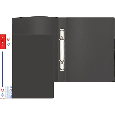 Папка A4  2 кольца 20мм (O) на 130л deVENTE 'Daily' пластиковая черная