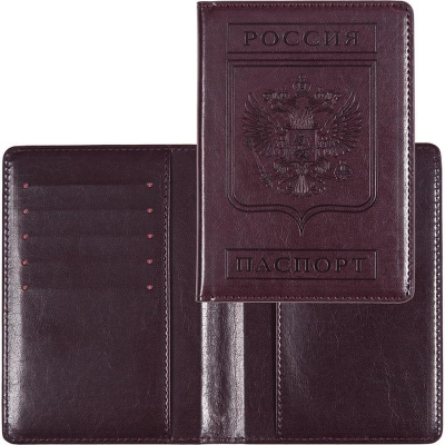 Обложка для паспорта deVENTE 'Bravo' 10x14см искусственная кожа бордовая