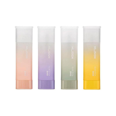 Клей карандаш  8г Deli 'Nusign' прозрачный усиленный треугольный корпус 4 цвета ассорти