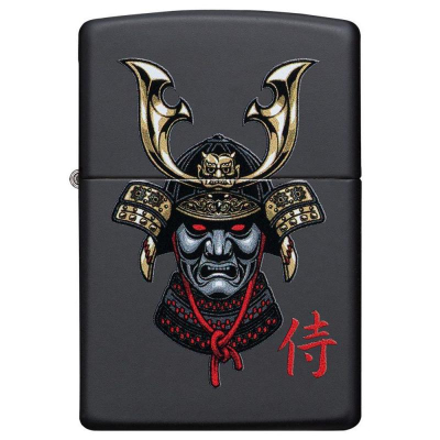 Зажигалка бензиновая Zippo Classic 'Samurai' с покрытием 'Black Matte' черная