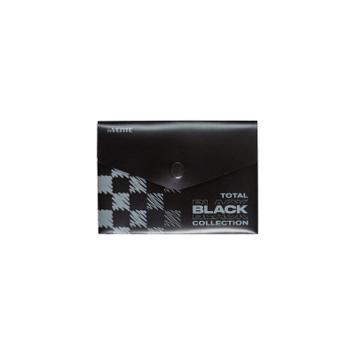 Папка-пакет на кнопке A7  11х7см deVENTE пластиковая 180мкм 'Total Black' Квадрат