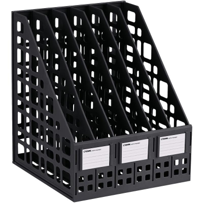 Накопитель вертикальный СТАММ&nbsp;&nbsp;6 отделов 240мм сборный черный