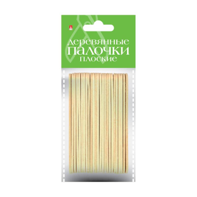 Палочки деревянные Hobby Time плоские 0.2х1х 9см  25шт натуральные