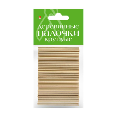 Палочки деревянные Hobby Time круглые ø-3мм х 7см  50шт натуральные
