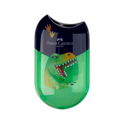 Точилка 2 диаметра Faber-Castell 'Dinosaur' с контейнером